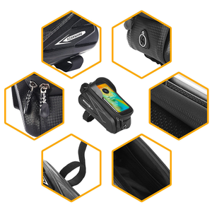 <b>MTB</b> Road Bike <b>Backpack</b> Touch Screen 6.5 Phone Case EVA Waterproof Cycling Handlebar Bag 2L Capacity for Bicycle Scooter Use - Product Image 4