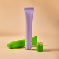 Tube vide pour cosmétiques (brillant à lèvres, huile à lèvres, baume à lèvres) - Emballage en tube de couleur verte et jaune à pointe incurvée compressible pour rouge à lèvres