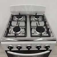 Kompor Gas 4 Tungku Stainless Steel Besi dengan Oven, Grill, dan Wajan untuk Restoran dan Rumah Tangga