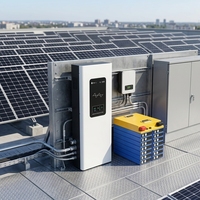 Kit Panel Surya Monokristalin Efisiensi Tinggi 600W 650W Inverter Controller 51.2V Sistem Penyimpanan Energi 3kWh Kustomisasi