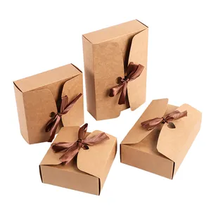 Baking food moon cakes dessert packaging kraft paper boxes general small folding craft 4*4 paper gift box