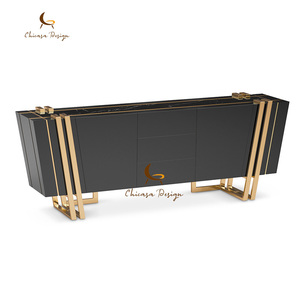 Luxury Modern Marble Top Sideboard Stainless Steel Dining Room with Customizable Size Color Hotel Furniture - Product Image 1
