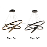 Lustre circulaire moderne à 3 anneaux, 76W, LED dimmable, luminaire suspendu Sputnik, lampe suspendue pour villa/loft
