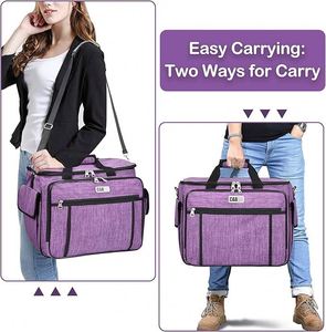 Free Sample Factory Custom Sewing Machine <b>Trolley</b> Leather Tote Carry Close <b>Portable</b> Hand Travel Mini Storage Bag - Product Image 6