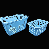Caddie de courses portable en plastique léger et écologique OFL avec 2 poignées pour les fournitures de supermarché
