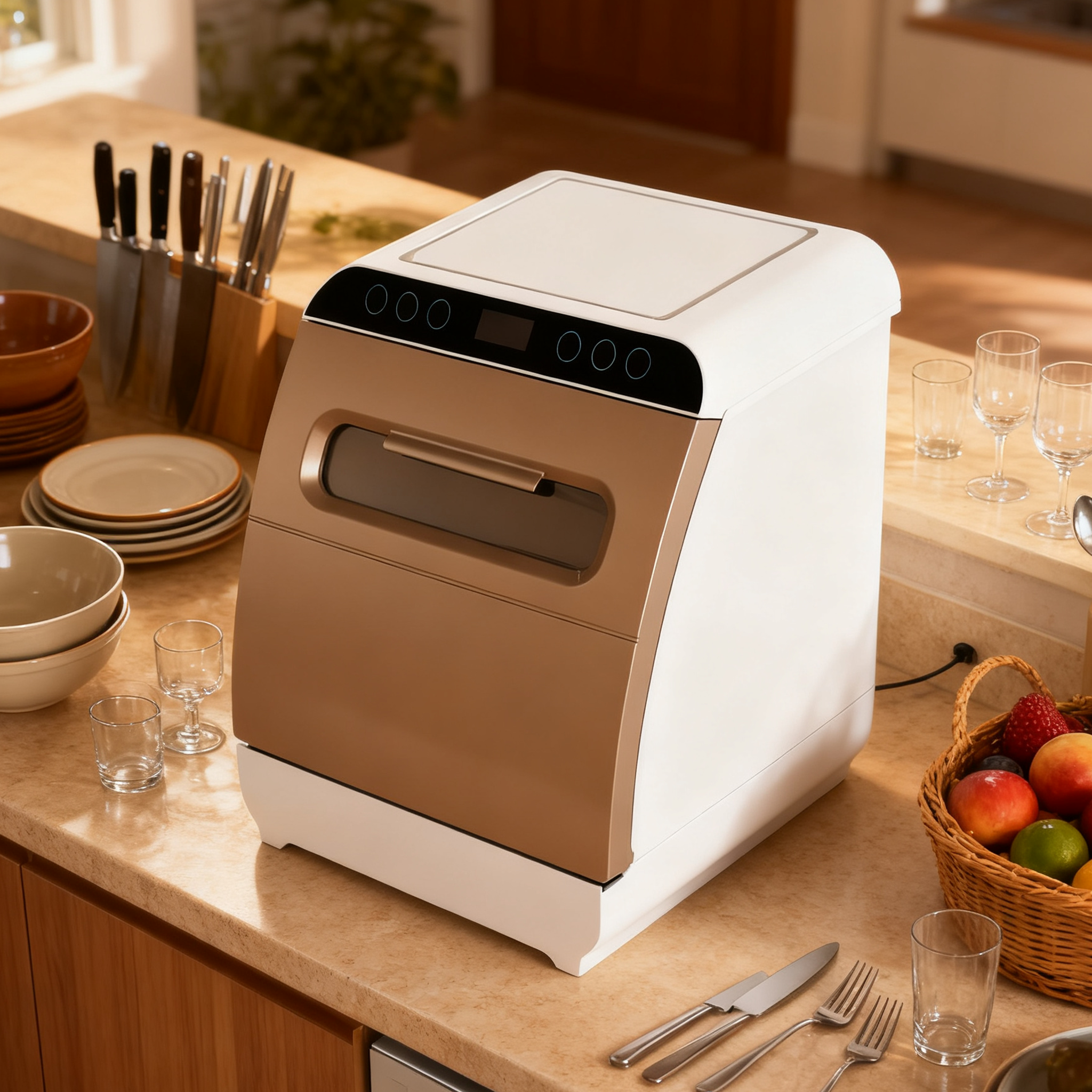 Household Portable Dishwasher Tabletop Mini 6-8 Set Set Kitchen Small Smart Dishwasher Dishwasher Factory NHD01003