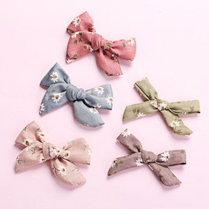 Gorros con lazo bonito para niños, pinzas para el pelo de bebé para niñas coreanas, pinzas para el pelo de ganchillo para bebé, accesorios, pinzas para el pelo estampadas para bebé - Product Image 2