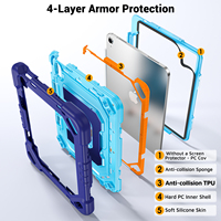 Étui robuste antichoc avec béquille, sangle d'épaule et support pour stylet pour iPad A16 11e génération 2025 et 10e génération 10.9