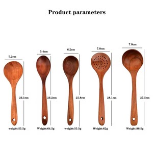 Produits de cuisine de marque privée de haute qualité, spatule en bois d'acacia, cuillère, ensemble d'ustensiles de cuisine pour la cuisine à domicile, ustensiles de cuisine antiadhésifs - Product Image 2