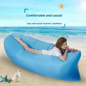 Technologie de relaxation mobile, chaise longue pneumatique en polyester, lit de couchage portable pliable pour une personne, pour la <span class=keywords><strong>plage</strong></span>, la randonnée - Product Image 2