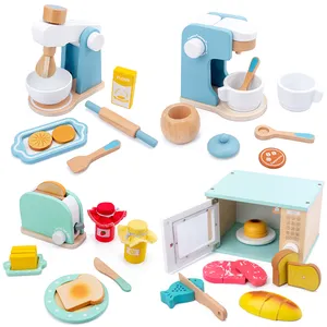 लकड़ी के रसोई नाटक खेलने खिलौना टोस्टर खाना पकाने खिलौने रसोई में खाना पकाने उपकरण खिलौने पर्यावरण के अनुकूल रंग बॉक्स लकड़ी यूनिसेक्स 24 18 महीने +