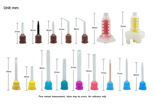 50 teile/beutel Light Body Universal <span class=keywords><strong>Dental</strong></span> Silikon Mixing Tips Lange kurze Kunststoff Mixer Düse - Product Image 2