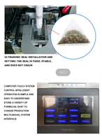 Timbangan elektronik Multi kepala otomatis, mesin pengepakan, kantong teh segitiga nilon, teh buah bunga, timbangan elektronik Multi kepala