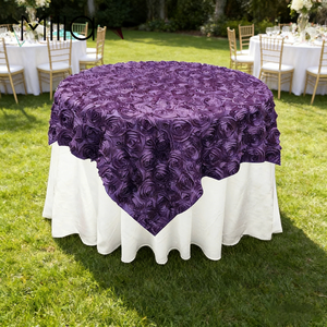 Tovaglia in Raso con Rosette, Copritavolo per Torte Nuziali - Product Image 3