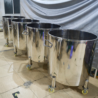 Cuve de transfert mobile avec agitateur 100L 200L 300L 500L, en matériau de qualité alimentaire, réservoir tampon pour produits intermédiaires, stockage WIP