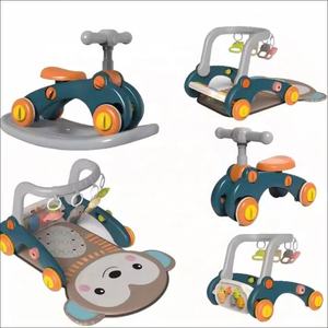 Marchette à roulettes en plastique 6 en 1 pour bébés, y compris panier, tapis de jeu, piano à pédale pour cheval à bascule - Product Image 4