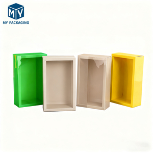 Scatola con Finestra in PVC Trasparente e Carta Kraft, Logo Personalizzato, Espositore Appendibile Pieghevole Riciclabile per Sapone, Caramelle, Biscotti e Alimenti - Product Image 1