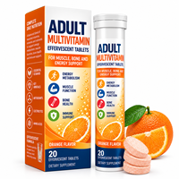 Tablet Multivitamin Efervesen Dewasa dengan Vitamin C 1000mg D3 Kalsium Magnesium Seng Rasa Jeruk Pasokan OEM