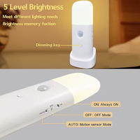 Veilleuse LED à détecteur de mouvement, rechargeable par USB, lampe portable à intensité variable, batterie 2000mAh pour chambre à coucher, salon et couloir