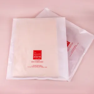 Custom Logo Paper Bag Eco-friendly Self-adhesive Bag Wax Coated Clothes Garment Packaging Bags Biodegradable