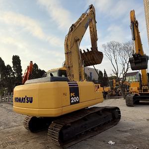 Pelleteuse sur chenilles PC200-7 Komatsu d'origine utilisée en usine Poids de fonctionnement de 20 tonnes Construction de pompe à moteur Isuzu - Product Image 4