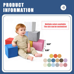 Blocs de <span class=keywords><strong>mousse</strong></span> pour bébé personnalisés 5,51 pouces Ensemble de jeux doux Blocs de construction colorés <span class=keywords><strong>en</strong></span> cube Jouets pour tout-petits - Product Image 3