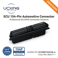 Connecteur ECU 284617-1 à 154 broches, angle droit 90 degrés, pas de 2,5, 3,5, 5,2 mm, PBT UL94 V-0, pour unité de commande moteur, OEM ODM personnalisé