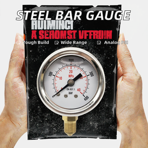High Bourdon Tube Bar Edelstahl Flüssigkeits gefülltes Manometer - Product Image 4