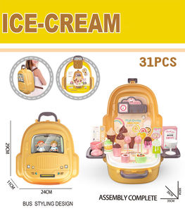 Sac à dos portable pour boutique de crème glacée, ensemble de jeu d'imitation 31 pièces, jouet Montessori pour l'éducation précoce avec compétences sociales, cadeau - Product Image 3