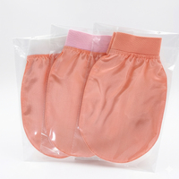 Gants de bain exfoliants en fausse soie, marque privée d'usine, faits à la main, réutilisables, pour hommes et femmes, pour le lavage du corps et l'élimination des peaux mortes