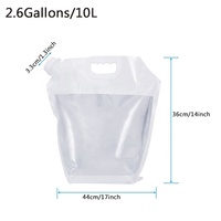 Sac à boisson pliable en plastique flexible de 1,3 gallon/2,6 gallons avec bec verseur, conteneur d'eau pour le sport, le camping et les aliments