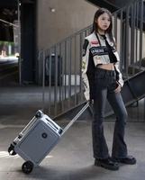 Valise à roulettes durable Alilotop pour scooter, ensemble de bagages intelligents robotisés, cadre en aluminium, voyage léger et portable
