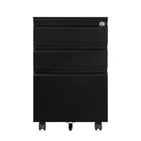 Armoire de classement mobile en acier verrouillable OEM ODM |   Armoire de rangement de bureau pliable à 3 tiroirs, durable et avec revêtement en poudre