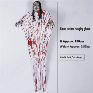 Decoración Colgante de Halloween: <span class=keywords><strong>Gran</strong></span> Fantasma de Terror con Capa de Gasa Ensangrentada, Esqueleto Colgante - Product Image 5