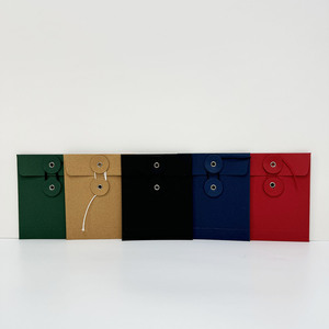 Enveloppes en papier kraft avec fermeture à cordon, sacs organisateurs multicolores pour cartes-cadeaux et documents - Product Image 5