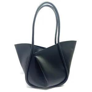 Trendy Pu Leather Ladies Tote Bgas Fashion Shoulder Folded Shopper Luxury Women's Tote Bags Custom Bag