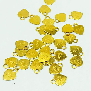 อุปกรณ์ทำเครื่องประดับทองแดง 925 รูปหัวใจสำหรับทำต่างหู - Product Image 1