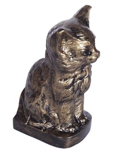 Modern Style Metal Cat Urn Engraved Pet Cremation Urn for Cat and Dog Classic Pet <b>Memorial</b> <b>Vase</b> - Product Image 3