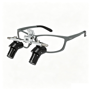 Loupes chirurgicales dentaires Ergo 5x, lentilles optiques haute définition, acier inoxydable, distance de travail réglable 350-420 mm, LED - Product Image 2