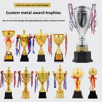 Trophée de Coupe du Monde Sportive en Métal Argenté Personnalisé avec Électrodéposition Dorée pour Champion de Compétition de Basketball