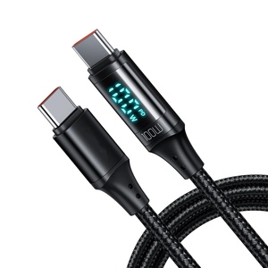 Câble de charge USB C vers C haute vitesse 100W 5A avec moniteur de <span class=keywords><strong>puissance</strong></span> numérique LED, câble de type C tressé en nylon pour téléphones et ordinateurs portables - Product Image 4