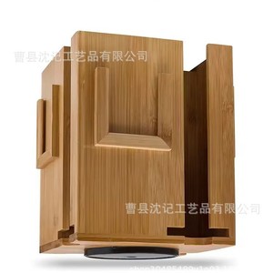Boîte de rangement rotative pour sachets de thé en bambou, 20x20x28cm, 3 couches, pour chambre à coucher, comptoir de bar, rangement de café - Product Image 3
