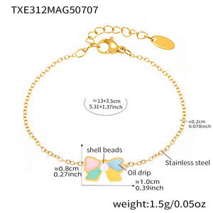 Mode doux Style enfants ensemble de bijoux en acier inoxydable <span class=keywords><strong>4</strong></span> pièces goutte d'huile arc nouveaux accessoires colorés mignons pour les enfants - Product Image 6
