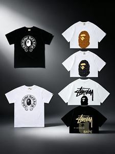 เสื้อยืดพิมพ์ลายตัวอักษร รุ่นพรีเมียม 1:1 ปี 2026 แบบเย็บเดี่ยว พร้อมส่ง ดีไซน์เนอร์แฟชั่น เสื้อ Bapees ผู้ชาย เสื้อยืดพิมพ์ลายสุดเทรนด์ - Product Image 1