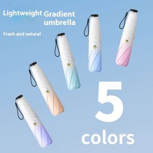 Nuevo Paraguas de Bolsillo Ultraligero de Fibra con Protección Solar y Lluvia, Plegable en Tres Partes, con Varillas 6K, Goma Negra, Protección UV y Logotipo - Product Image 2