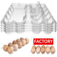 Plateau à œufs en plastique Chine avec 10 trous Empilable Bon marché Jetable Transparent Plateau d'emballage pour œufs Couvercle Plateau en plastique pour œufs