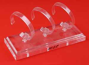 Expositor de Lujo Blanco para Relojes con Anillo en C y Base Transparente de Acrílico para Mostrador de Tienda o Vitrina - Product Image 2