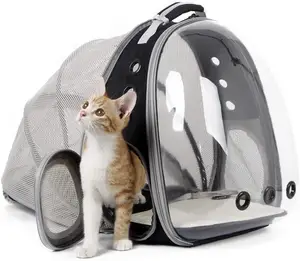 Mochila expandible para gatos y cachorros pequeños, bolsa de transporte con ventana de burbujas, capacidad de hasta 12 libras