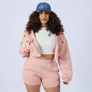 Custom Satin Hoodie Activity Cuff Hood Stringless Zipper Sweat Suit Beanies Oversized Satin Hoodies Women - Product Image 5