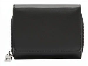 Porte-monnaie court en cuir Crazy Horse marron foncé vintage fait main pour femme avec fermeture éclair RFID et poche à monnaie - Product Image 3